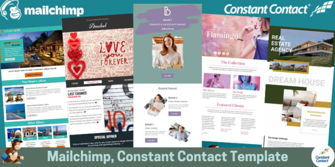 Gig Preview - Do editable mailchimp, constant contact newsletter template