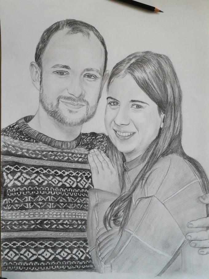 Gig Preview - Draw realistic pencil sketch portrait from a photo