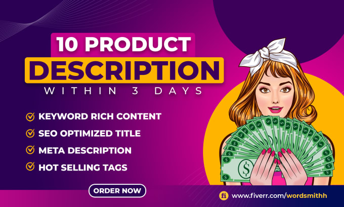 Gig Preview - Do 10 product description for shopify store within 3 days