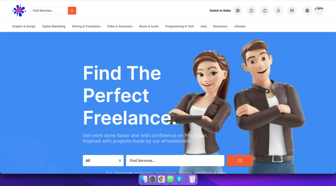 Gig Preview - Do freelancing website and apps or marketplace like fiverr