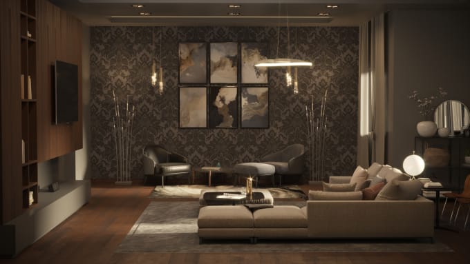 Gig Preview - Design living room, bedroom, kitchen and bathroom interior design for you