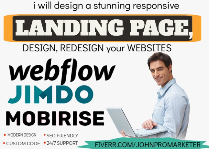 Gig Preview - Design website from scratch on webflow mobirise and jimdo