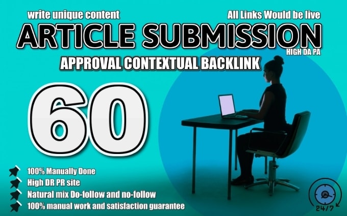 Gig Preview - Write content and do article submission to 60 high da website live link