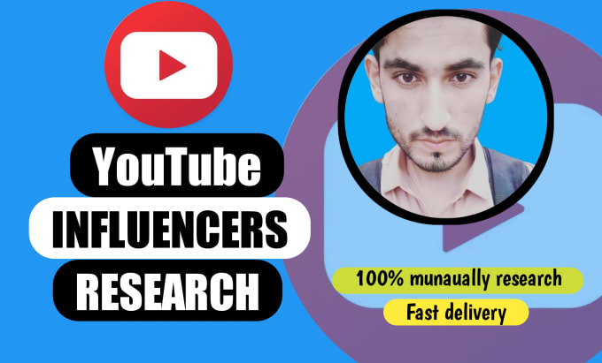 Gig Preview - Find you best youtube influencer for your niche