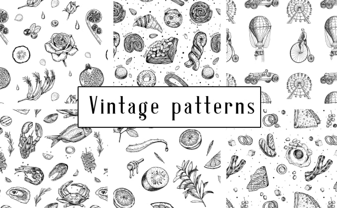 Gig Preview - Design a vintage seamless vector pattern, package design