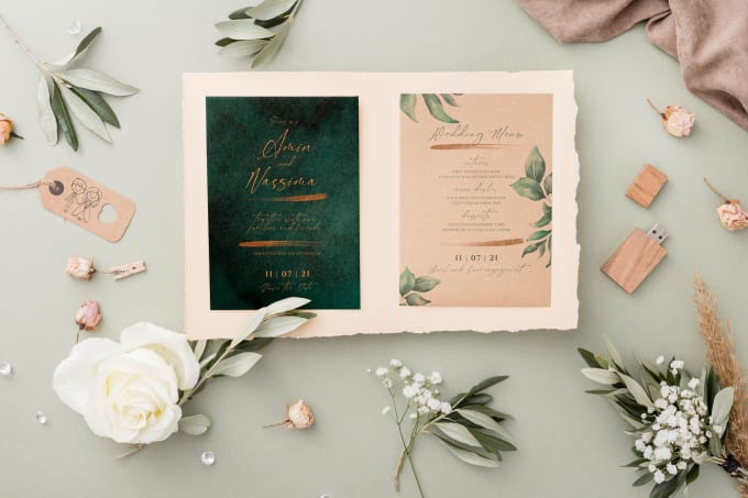 Bestseller - design invitation card and menus for weddings or any other events