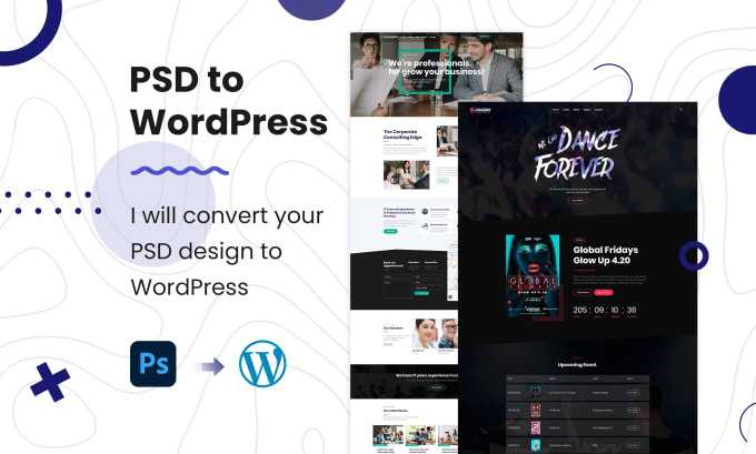 Gig Preview - Our agency will convert PSD page web design to wordpress page