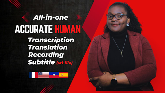 Gig Preview - Transcribe, translate, record, subtitle english to haitian creole