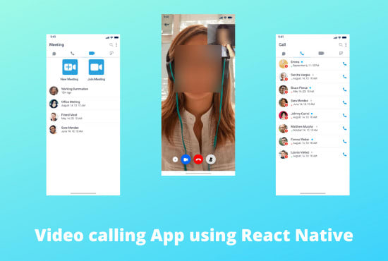 Gig Preview - Develop video and audio calling app using react native