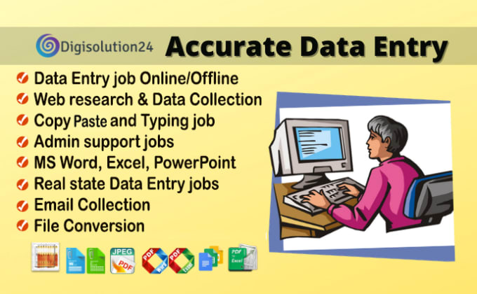 Gig Preview - Do bi analytics, accurate data entry, web research