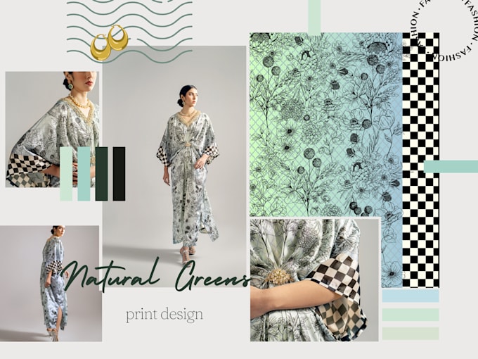 Gig Preview - Design print repeat seamless patterns design