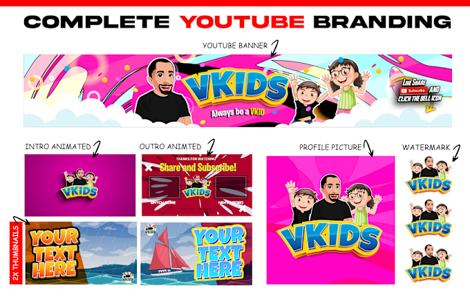 Gig Preview - Design complete youtube branding