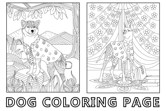 Gig Preview - Create dog coloring book page for children and adults