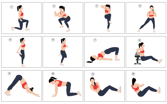 Bestseller - draw wonderful exercise, yoga, workout, any fitness pose illustration