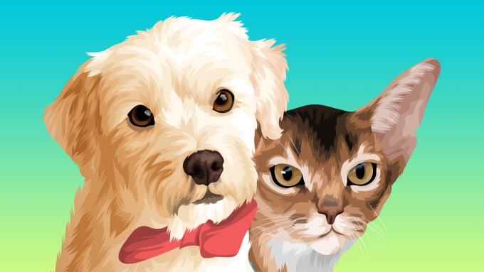 Gig Preview - Draw your pet or any animals into vector art illustration