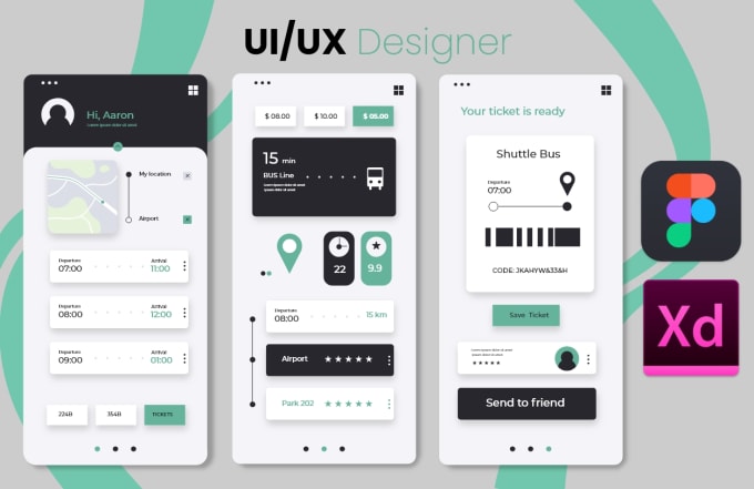 Gig Preview - Design UI UX for mobile apps in adobe xd and figma