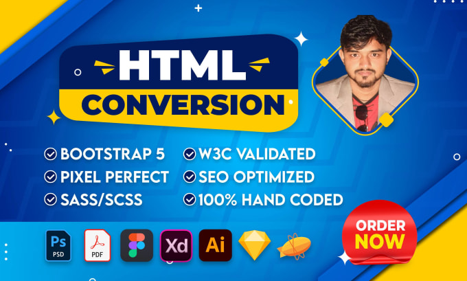 Bestseller - convert figma to HTML, xd to HTML, psd to HTML fully responsive