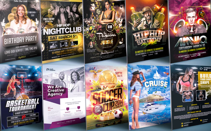 Gig Preview - Do party, event, club, food, business, sports, kids and fitness flyer or poster