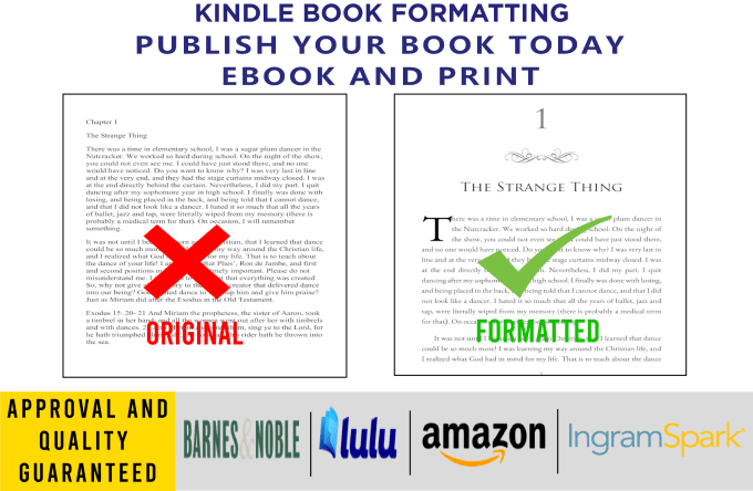 Gig Preview - Do  book formatting ebook, kindle and paperback formatting