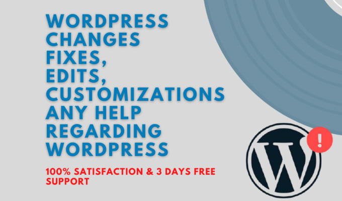 Gig Preview - Do wordpress changes, help, edit, fixes or customizations