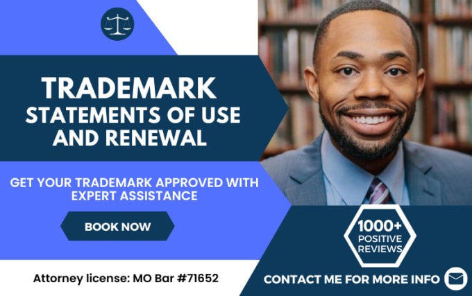 Gig Preview - Handle your trademark statement of use, renewal, or extension