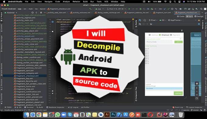 Gig Preview - Decompile android apk to andriod studio source code