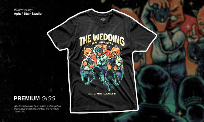 Gig Preview - Create awesome tshirt and merchandise illustration