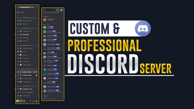 Gig Preview - Setup custom discord server professionally