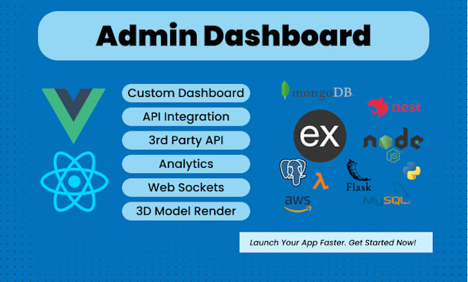 Gig Preview - Build custom admin dashboards in vue react HTML