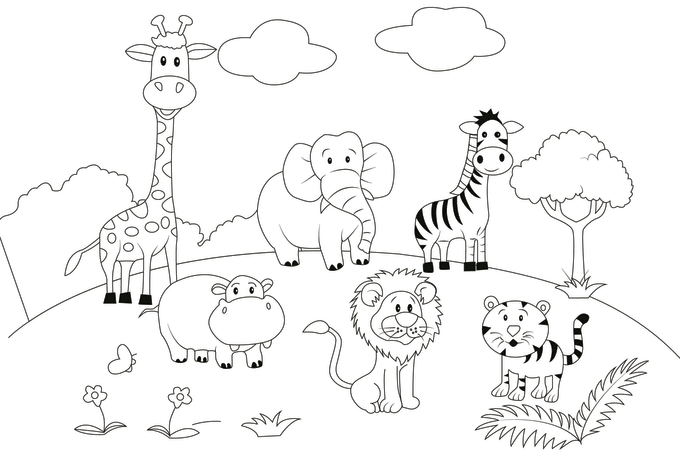 Gig Preview - Create a coloring book page for children