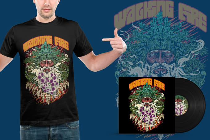 Gig Preview - Do cannabis, hemp, weed, psychedelic design for your tshirt