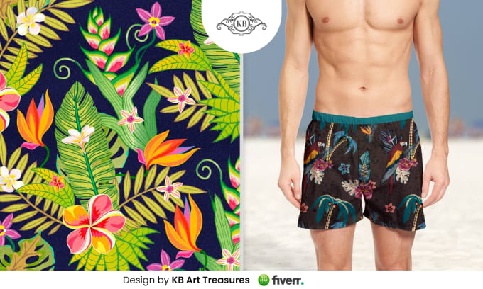 Gig Preview - Create tropical print and hawaiian art