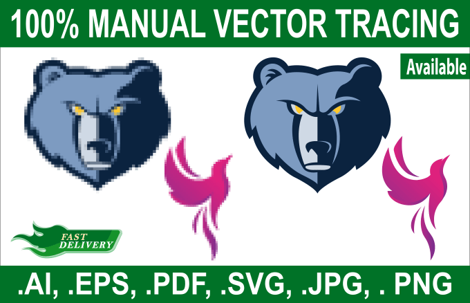 Gig Preview - Manually trace your images or logo into vector