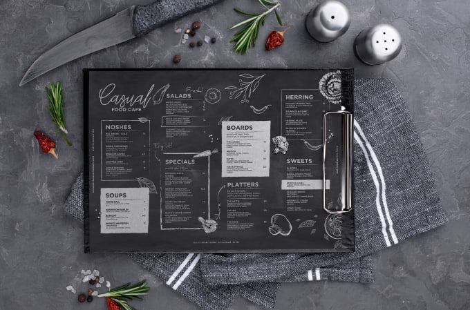 Gig Preview - Design food menu and restaurant menu in 12 hours