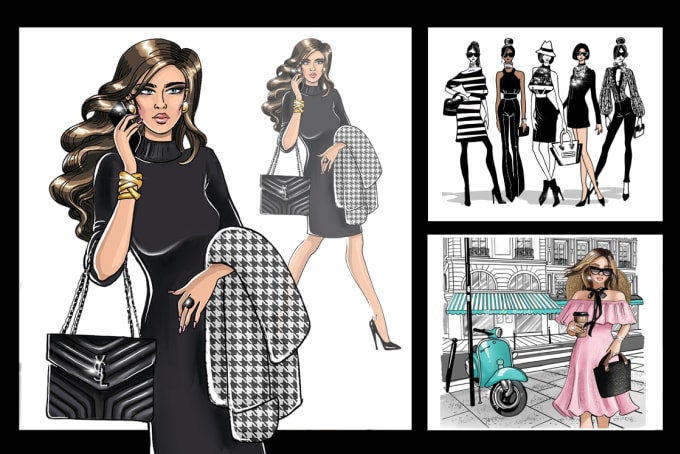 Gig Preview - Draw any fashion sketch, clothing, accessories, shoes, bags