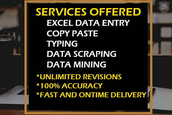 Bestseller - do excel data entry web scraping copy pasting and typing