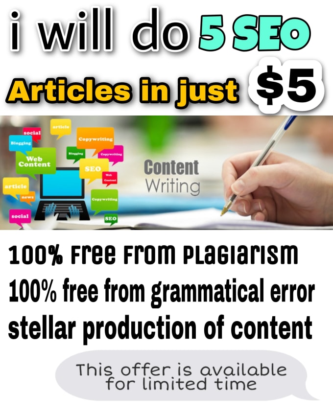 Gig Preview - Write 2 SEO articles in just 20 dollars