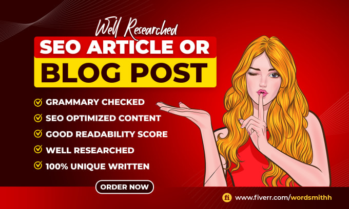 Gig Preview - Write a well researched SEO article or blog post