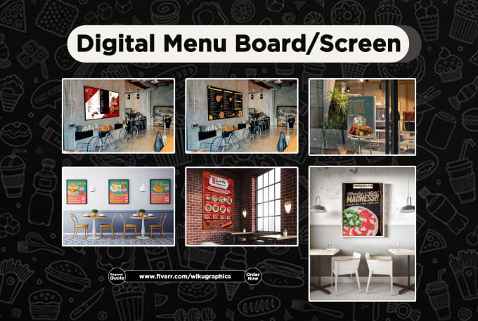 Gig Preview - Do digital menu, menu board, tv screen, digital signage