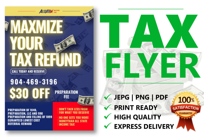 Bestseller - design accounting and tax preparation flyer income tax flyer