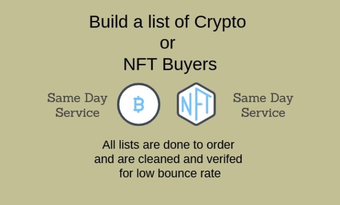 Gig Preview - Build a list of nft or  and crypto buyer and sellers