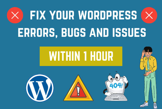 Gig Preview - Fix wordpress errors bugs and issues in one hour