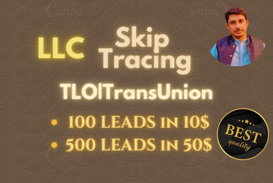 Gig Preview - Bulk real estate leads skip tracing and llc business name skip tracing