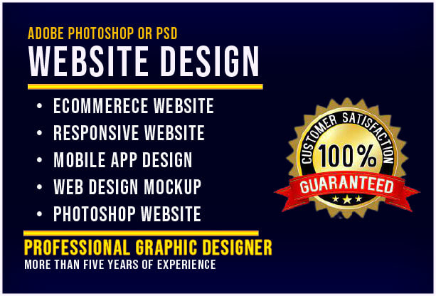 Gig Preview - Design photoshop web template or PSD website