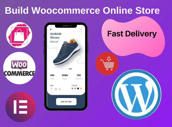 Gig Preview - Build wordpress ecommerce website using woocommerce online store website builder