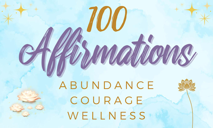 Bestseller - deliver 100 affirmations on abundance as an instant download