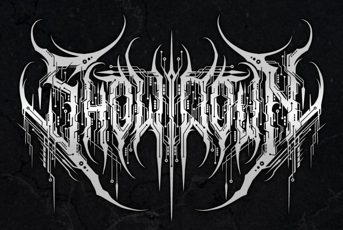 Gig Preview - Design style technical death metal logo,progressive