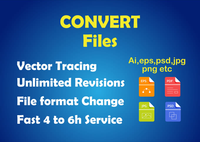 Gig Preview - Convert any file, logo to vector, raster to vector ai,png,eps,pdf high quality