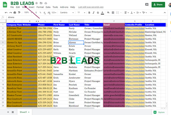 Gig Preview - Do b2b, web scraping, data entry, web research