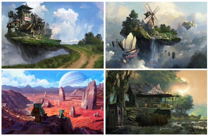 Bestseller - draw environment concept art, fantasy worlds